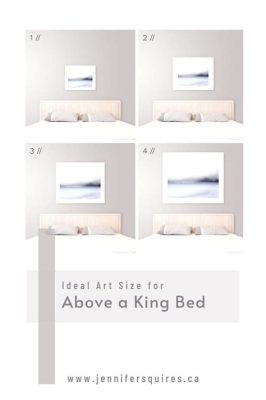 what size art above king bed How does the placement of artwork above a king-sized bed impact the overall ambiance of a bedroom?